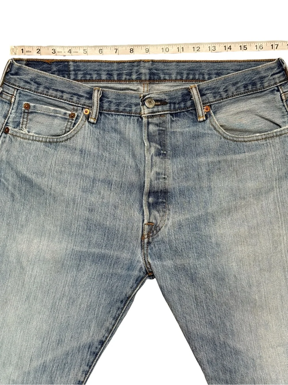 Levi’s 501 Original Fit Jeans Men’s 36x30 Light Wash Straight Leg Denim